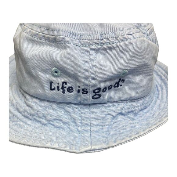 Life Is Good Bucket Hat 12-24 Months Blue Sun Beach Jake Chin Strap Kids Outdoor - Picture 8 of 9